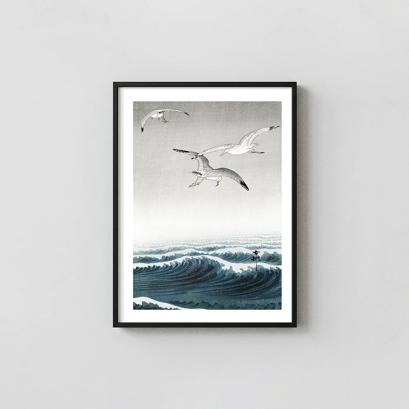 Authentic Japanese Seagull art print - fine art poster print