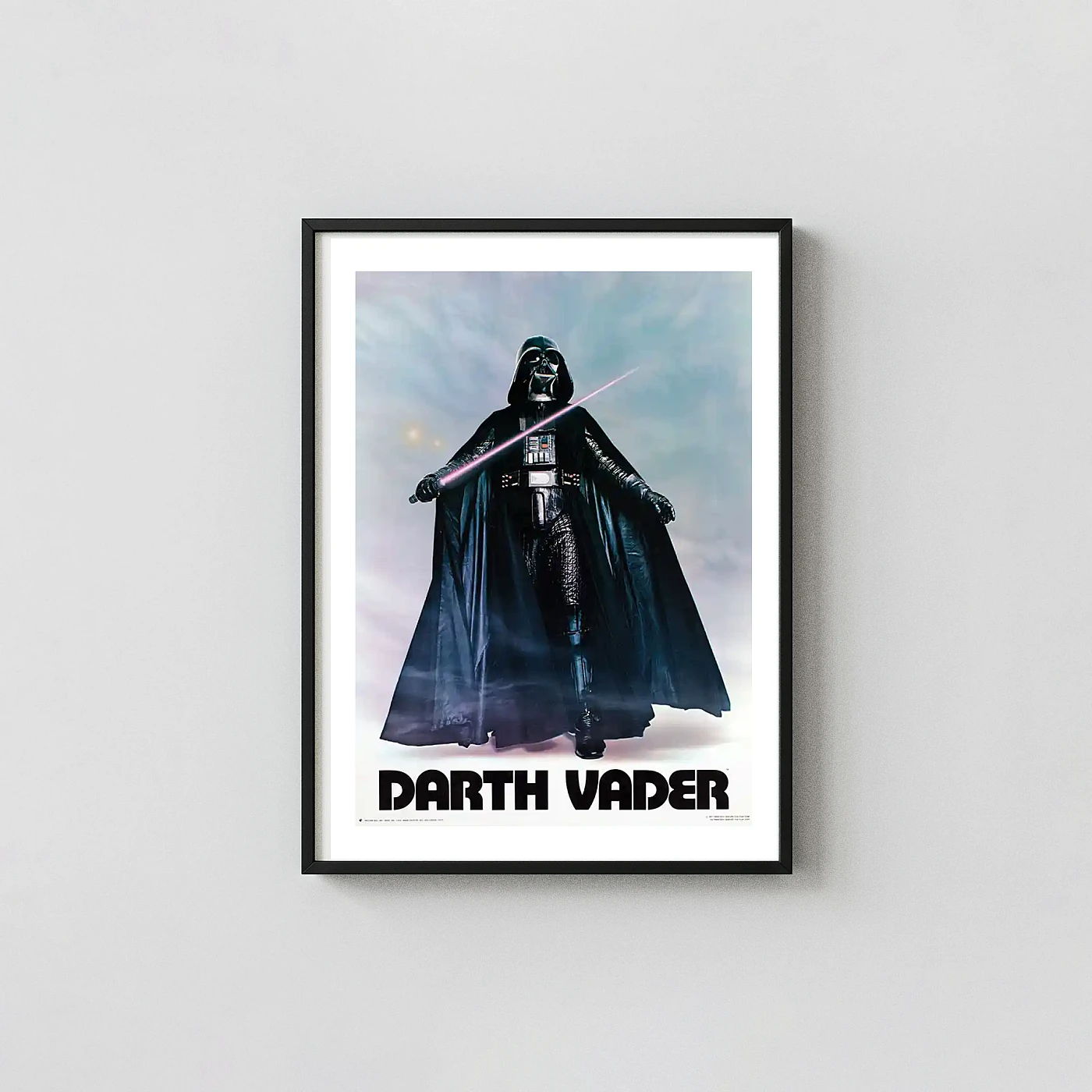 Star Wars: A New Hope Movie Poster (1977) - Darth Vader Original Character Movie Posters xe2x80x93 Portrait Frame Wall Art Mockup | MerchFuse