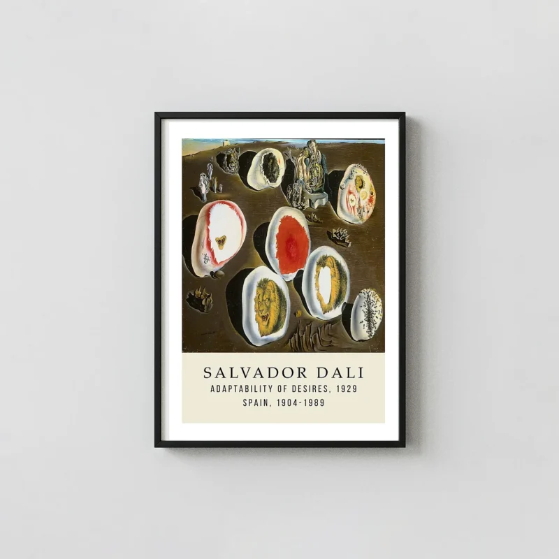 Classic Salvador Dali print - Adaptability of Desires 1929 Wall Art