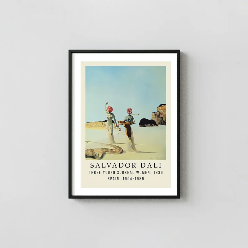 Exclusive Salvador Dali Poster - Three Young Surreal Women 1936 Wall Art