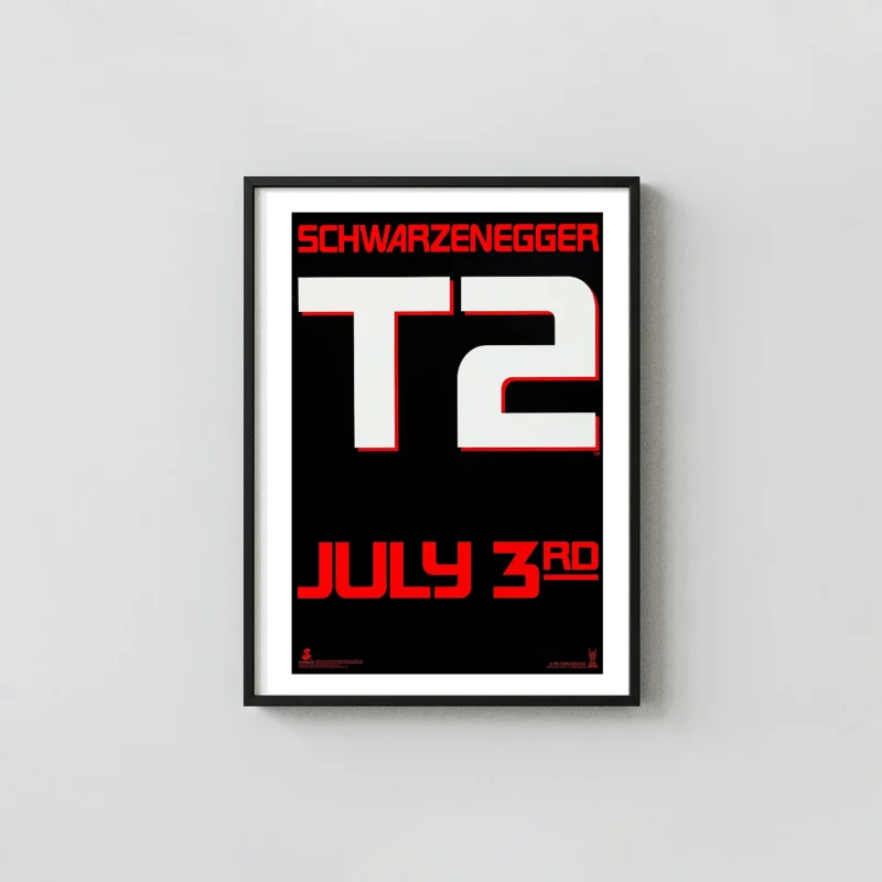 Terminator 2: Judgment Day Movie Poster – Teaser Poster: Minimalist Sci-Fi Wall Art Print
