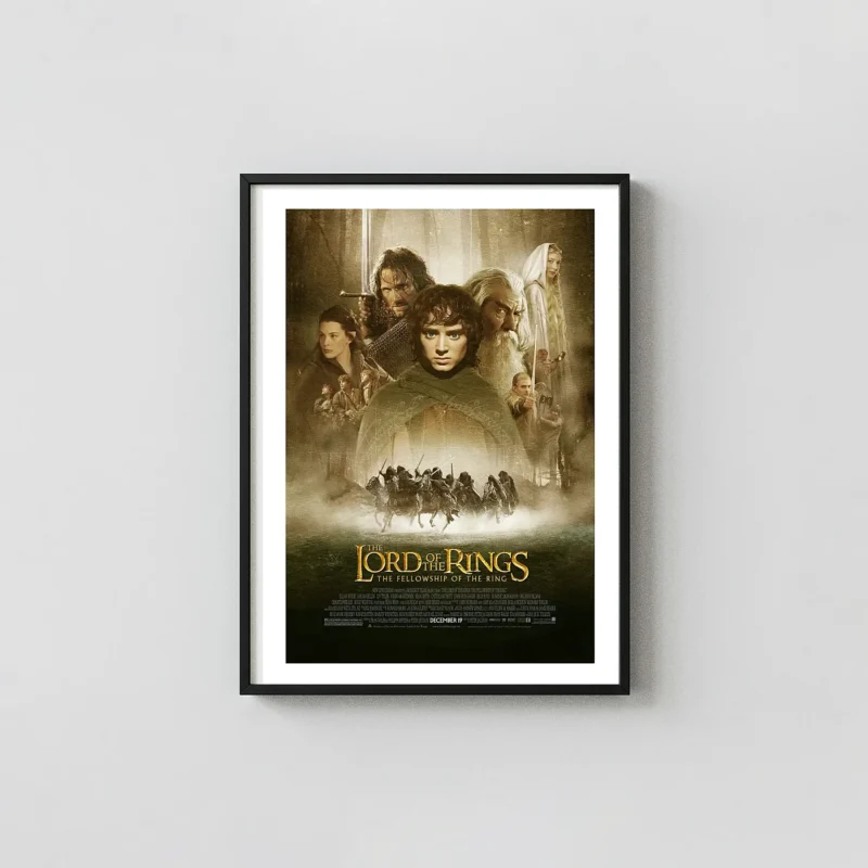 The Lord Of The Rings: The Fellowship Of The Ring Movie Poster – Collector Poster: Modern Horror Wall Action & Adventure Movie Posters xe2x80x93 Portrait Frame Wall Art Mockup | MerchFuse