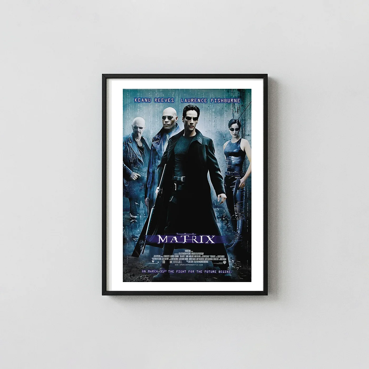 The Matrix Movie Poster – 1999 Original Theatrical Poster (Version 1999): Vintage Sci-Fi Wall Movie Posters xe2x80x93 Portrait Frame Wall Art Mockup | MerchFuse