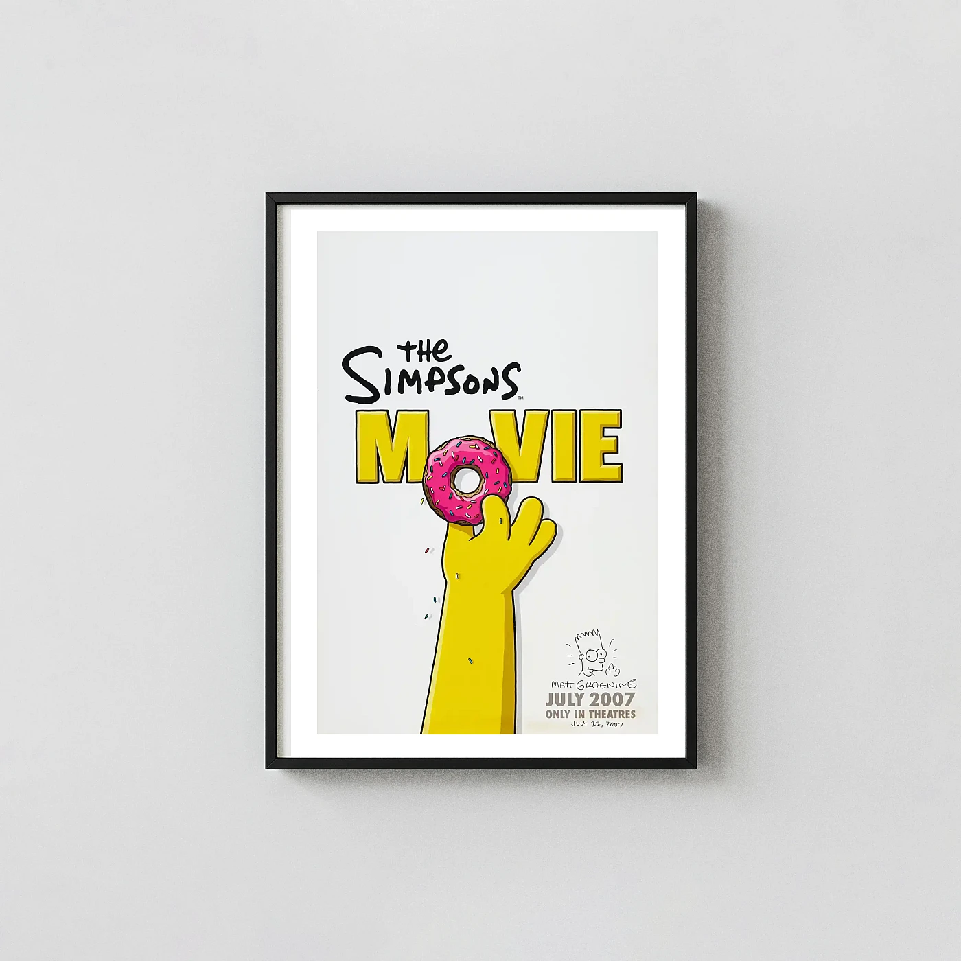 The Simpsons Movie Movie Poster – 2007 Minimalist Poster: Minimalist Wall Action & Adventure Movie Posters xe2x80x93 Portrait Frame Wall Art Mockup | MerchFuse