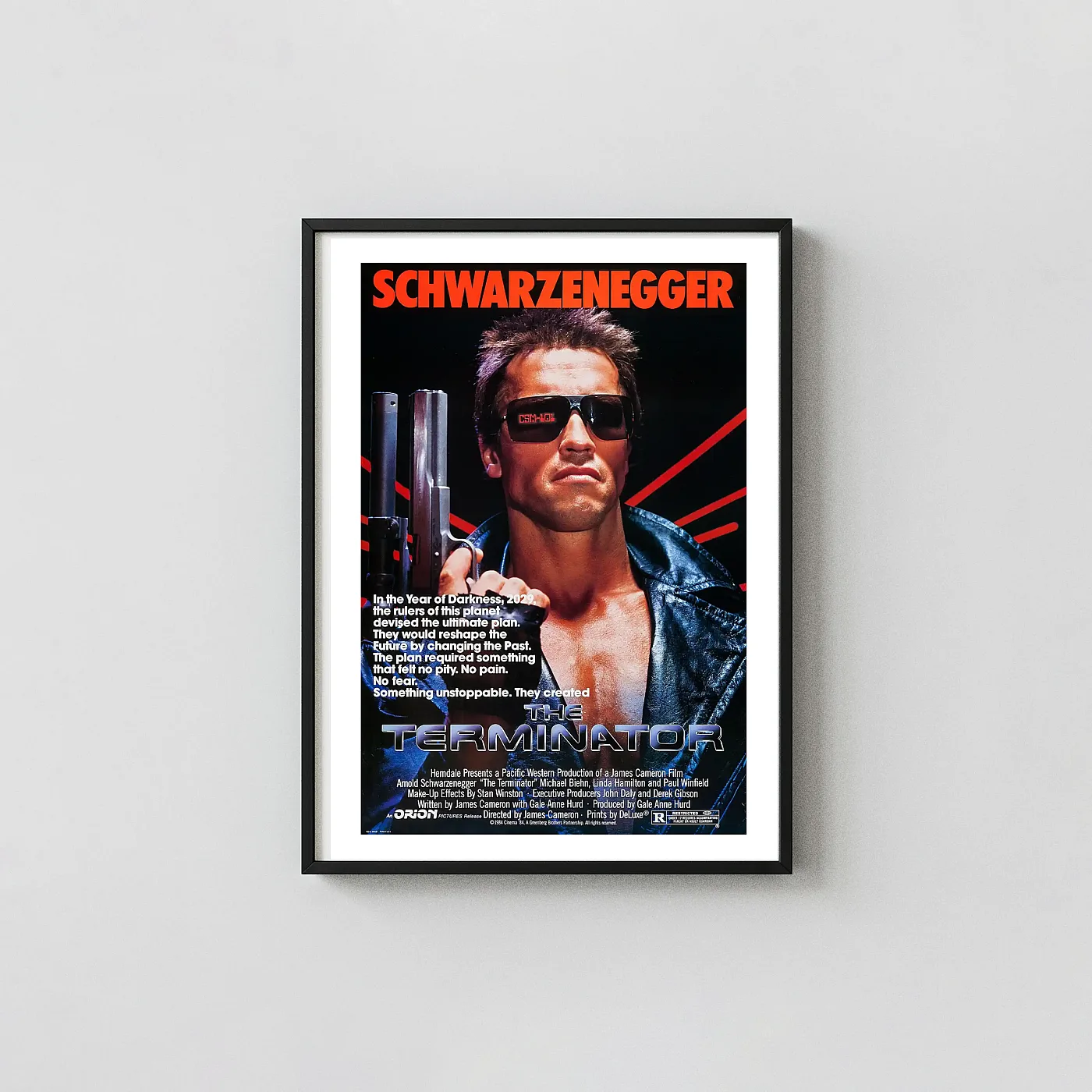 The Terminator Movie Poster – Official Poster: Vintage Sci-Fi Wall Art Print The Terminator Movie Poster – Official Poster: Vintage Sci-Fi Wall Movie Posters Xe2X80X93 Portrait Frame Wall Art Mockup | Merchfuse