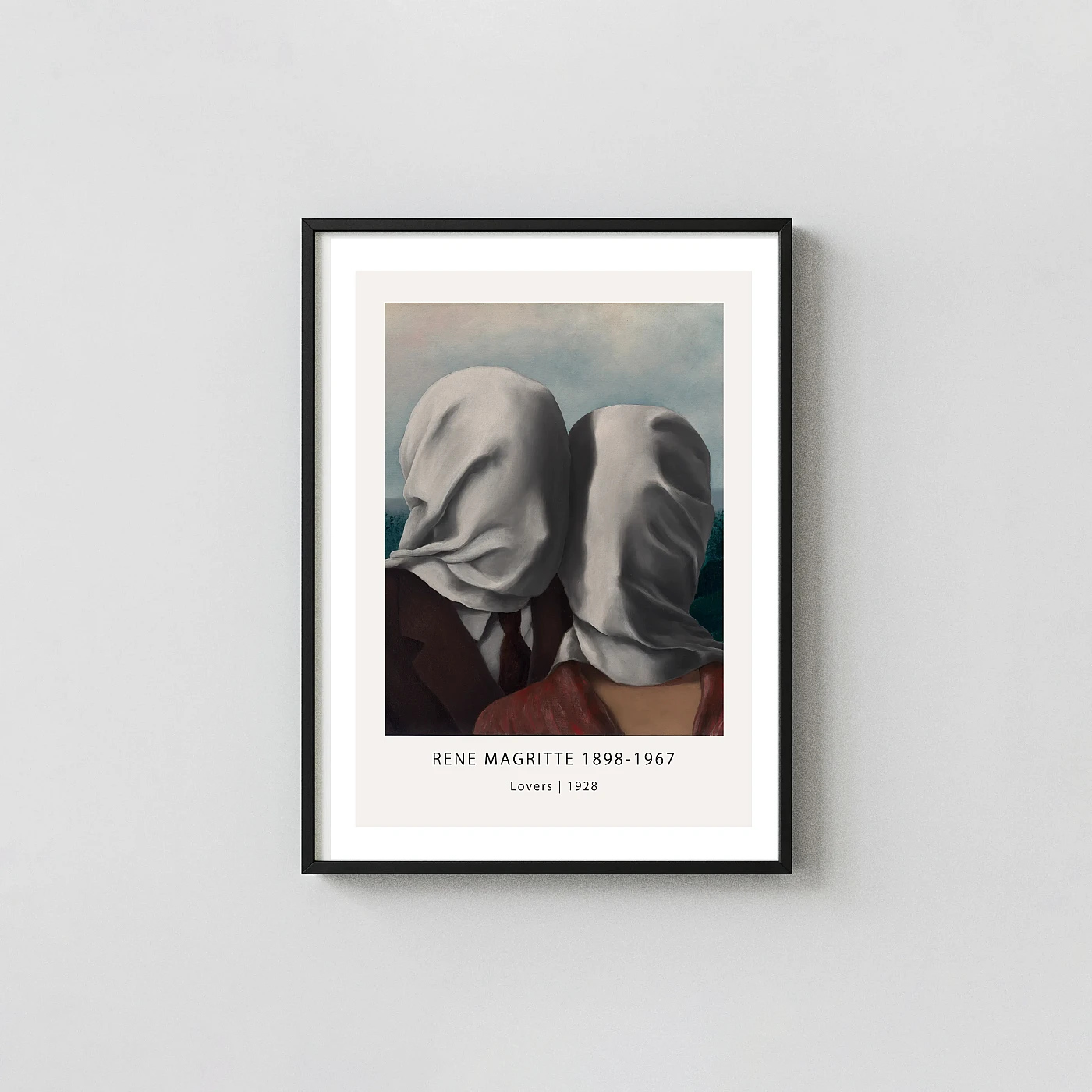 Exclusive Rene Magritte Lovers print 1928 Surrealist - fine art poster print