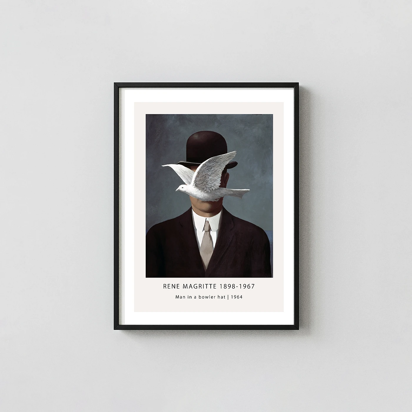 Classic Bowler Hat Man art print - fine art poster print