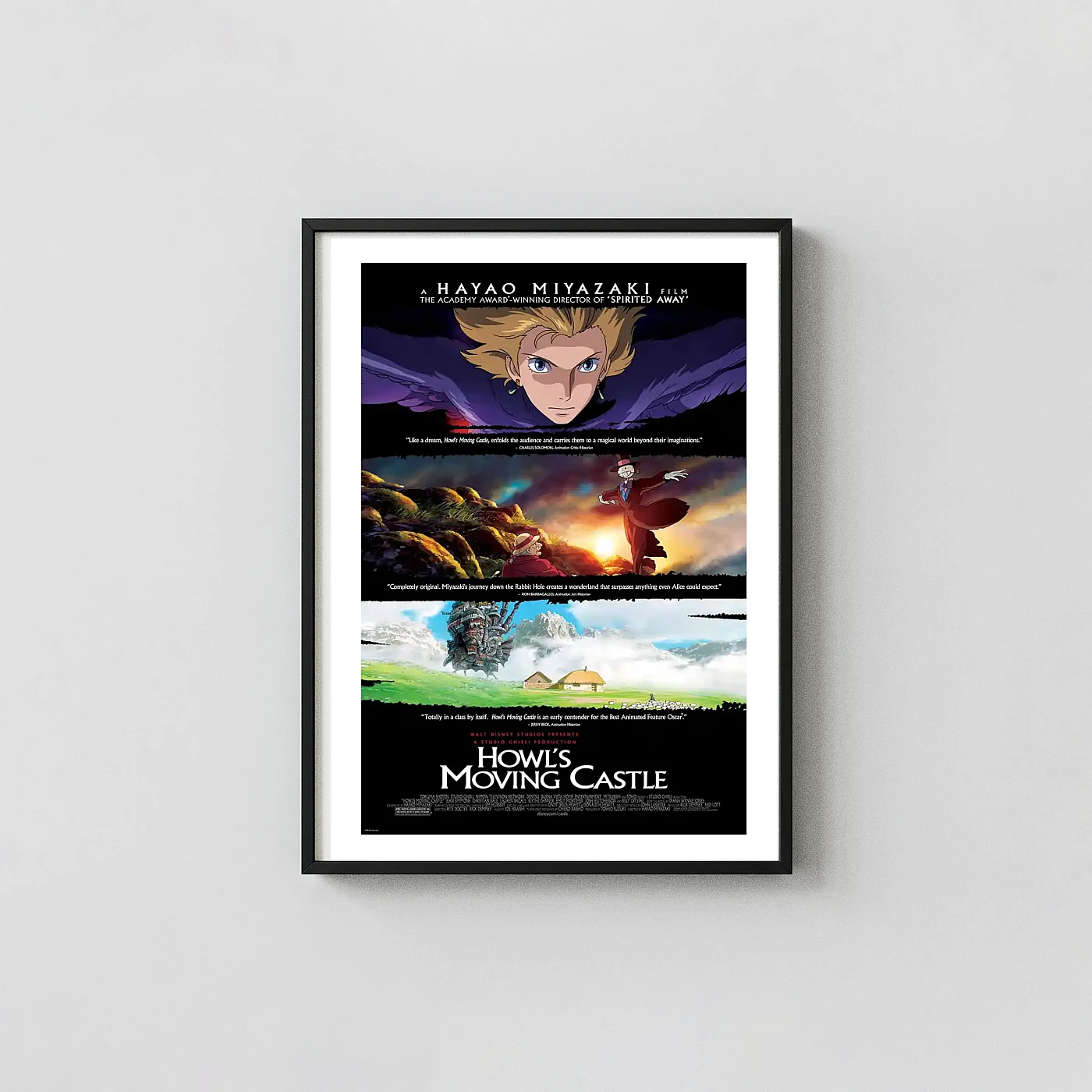Howl's Moving Castle (2005) Official Movie Poster | Studio Ghibli Classic Anime Animation and Anime Posters xe2x80x93 Portrait Frame Wall Art Mockup | MerchFuse