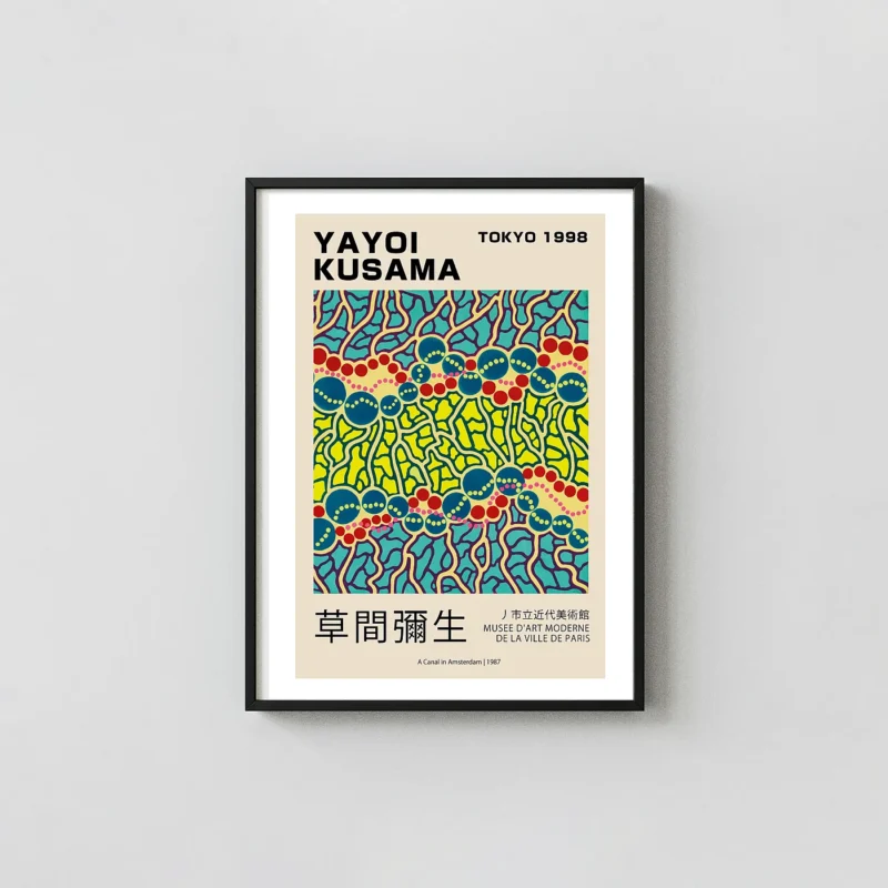 Yayoi Kusama poster - A Canal in Amsterdam 1987 Tokyo Exhibition Print