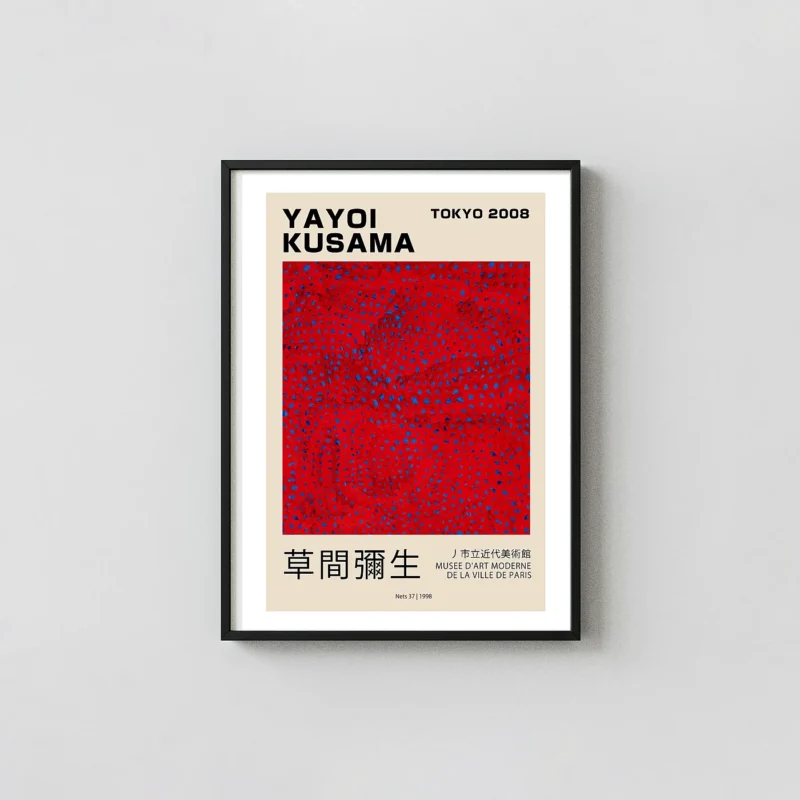 Authentic Yayoi Kusama Exhibition Poster - Tokyo 2008 Nets 37 Print