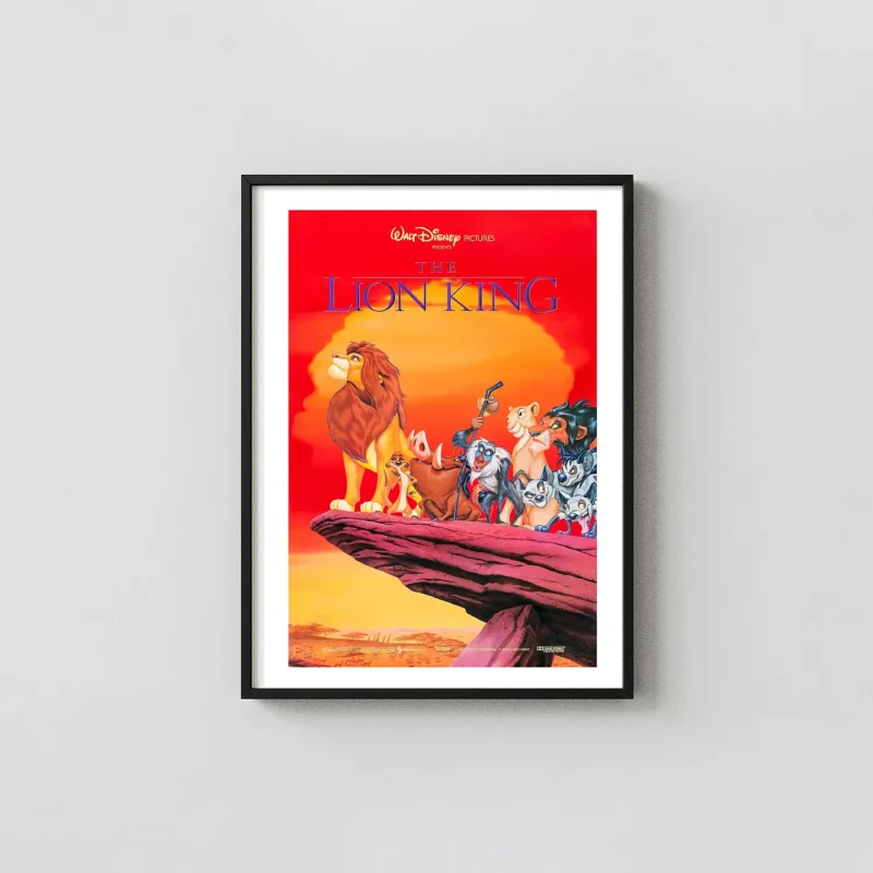 The Lion King 1994 Movie Poster - Iconic Main Cast on Pride Rock