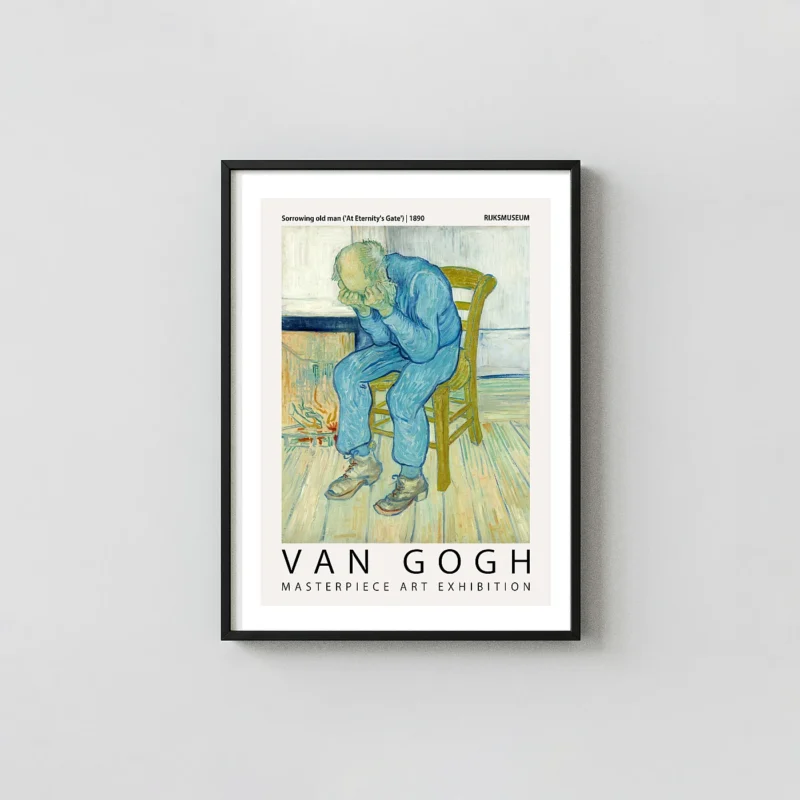 Classic Van Gogh At Eternity's Gate - Rijksmuseum Exhibition Fine Art Gogh Prints xe2x80x93 Portrait Frame Wall Art Mockup | MerchFuse