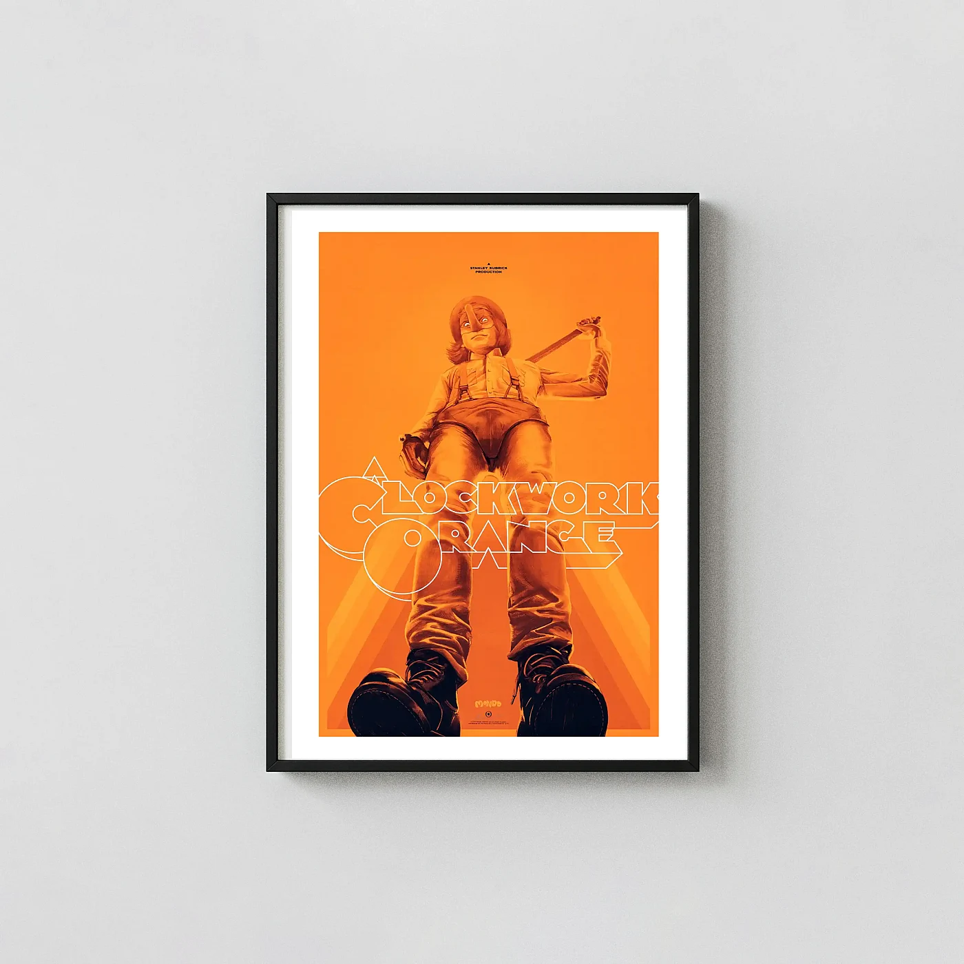 A Clockwork Orange Mondo Poster By Oliver Barrett | Alex Delarge Art Print A Clockwork Orange Mondo Poster By Oliver Barrett | Alex Delarge A Clockwork Orange Movie Posters Xe2X80X93 Portrait Frame Wall Art Mockup | Merchfuse