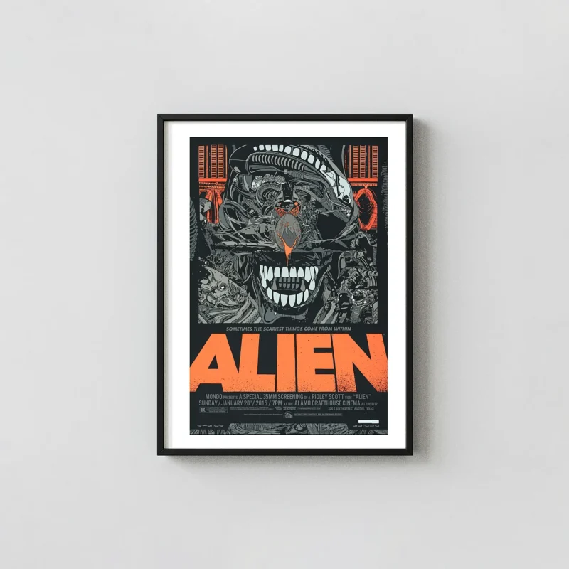 Alien Mondo Poster by Tyler Stout - Sci-Fi Horror Xenomorph Art Print
