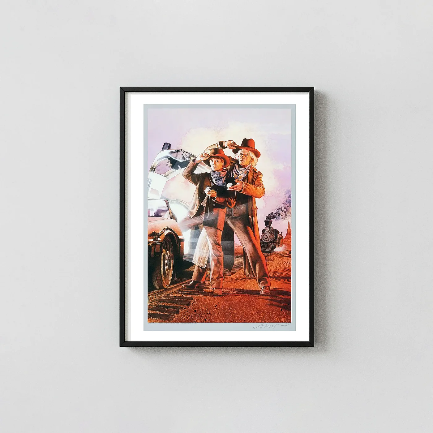 Drew Struzan'S Back To The Future Part Iii Poster | Marty &Amp; Doc In The Old West Art Print Drew Struzan'S Back To The Future Part Iii Poster | Marty &Amp; Doc In The Old West Back To The Future Movie Posters Xe2X80X93 Portrait Frame Wall Art Mockup | Merchfuse