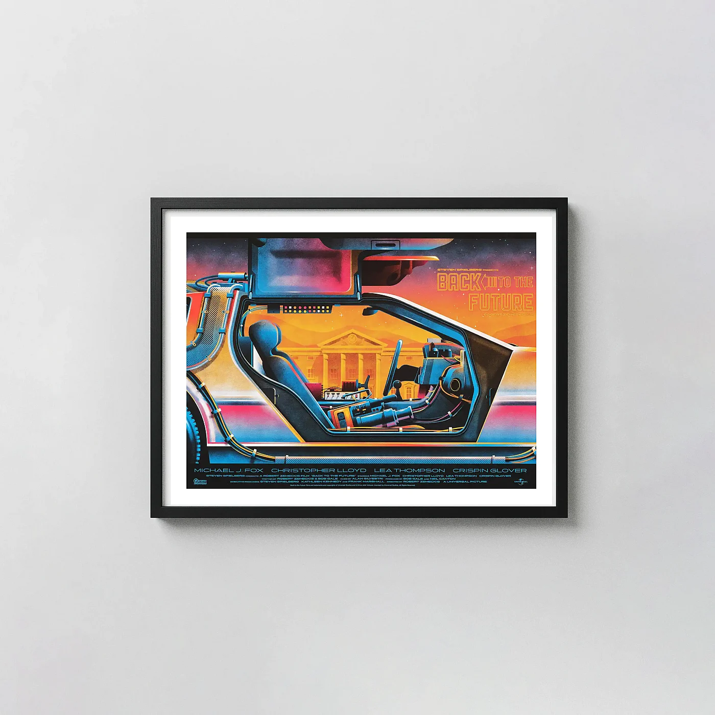 Back To The Future Dkng Delorean Time Machine Art Poster | Retro Movie Print Back To The Future Dkng Delorean Time Machine Art Poster | Retro Movie Back To The Future Movie Posters Xe2X80X93 Landscape Frame Wall Art Mockup | Merchfuse