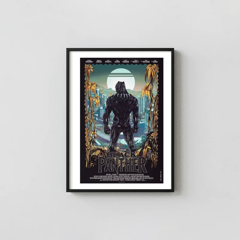 Black Panther Denys Cowan Mondo Art Poster | T'Challa Over Wakanda Marvel MCU