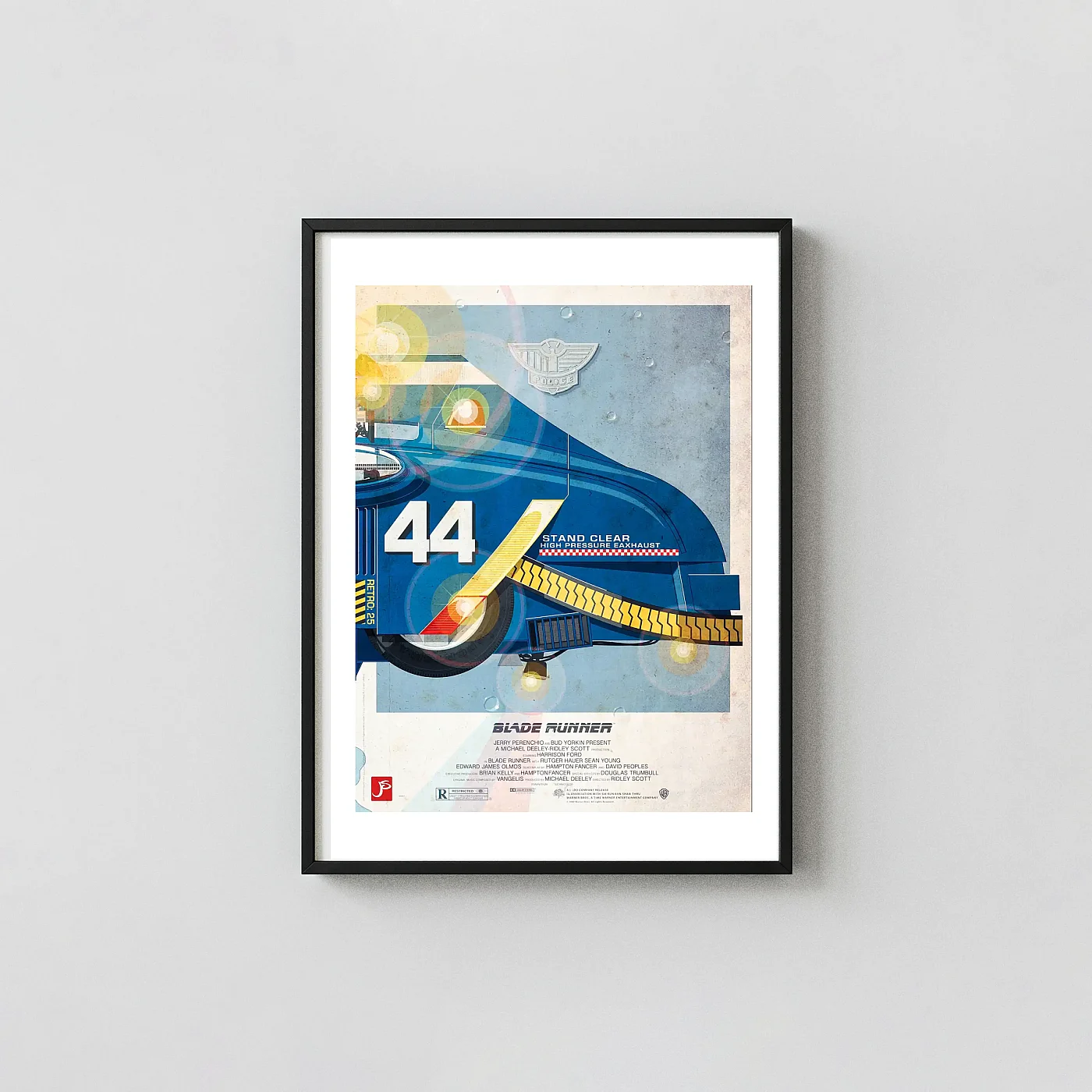 Blade Runner Spinner Car Art Poster | Sci-Fi Retro Police Vehicle Blade Runner Movie Posters xe2x80x93 Portrait Frame Wall Art Mockup | MerchFuse