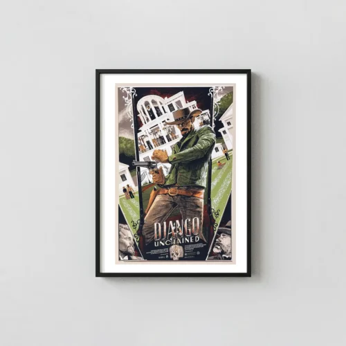 Django Unchained Mondo Poster by Rich Kelly | Western Movie Art Print