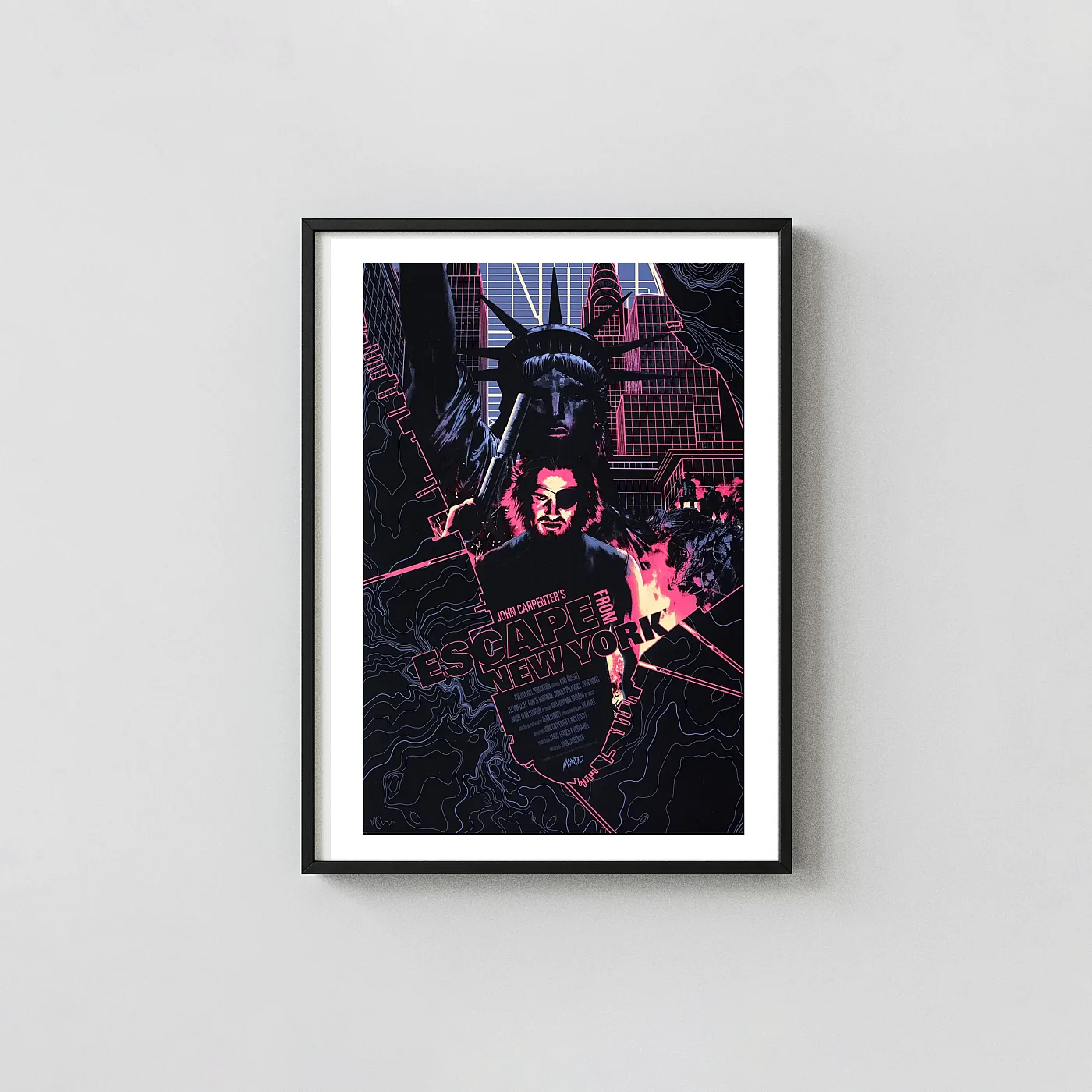 Escape From New York Poster | Matt Taylor Mondo Art Print | Snake Plissken Synthwave Dystopian Wall Art Escape From New York Poster | Matt Taylor Mondo Art Print | Snake Plissken Synthwave Dystopian Movie Posters Xe2X80X93 Portrait Frame Wall Art Mockup | Merchfuse