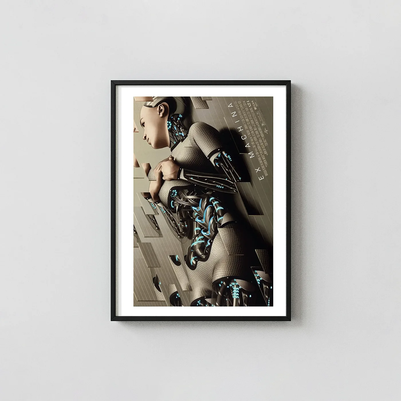Ex Machina Mondo Poster Print - Rory Kurtz Ava AI Sci-Fi Movie Art Movie Posters xe2x80x93 Portrait Frame Wall Art Mockup | MerchFuse