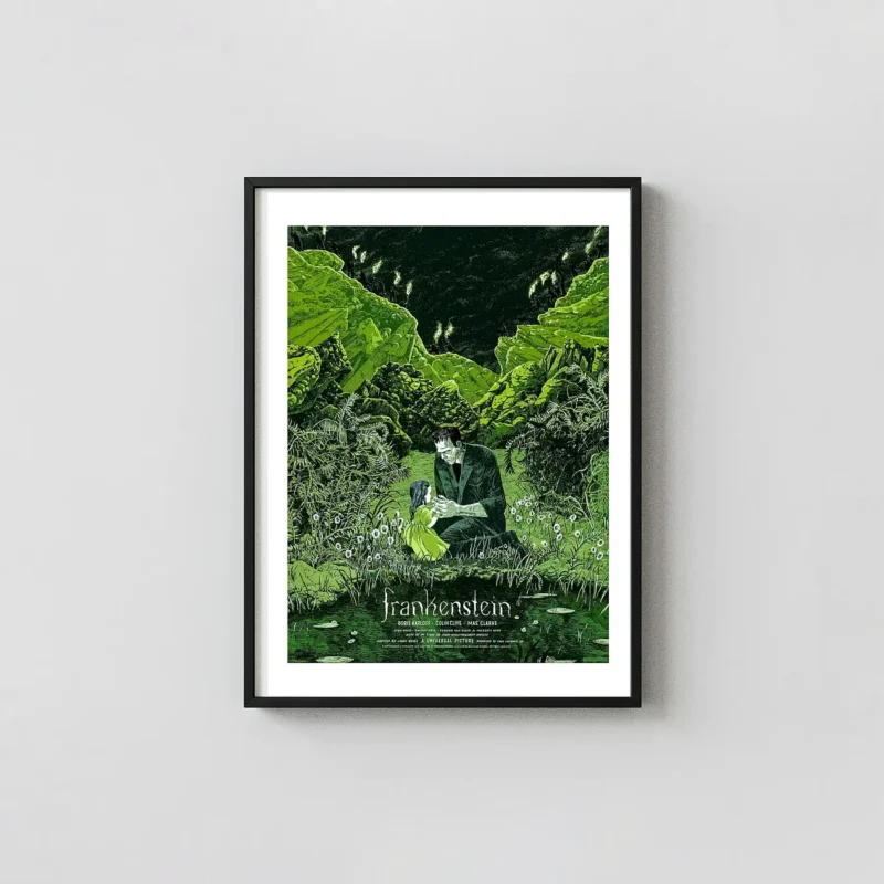 Frankenstein Mondo Poster | The Monster and Maria Scene | Universal Classic Horror Art