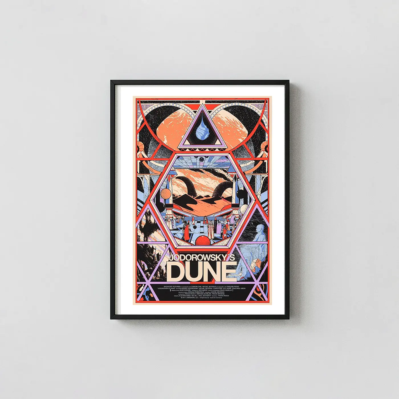 Jodorowsky's Dune Mondo Poster by Kilian Eng | Psychedelic Sci-Fi Movie Posters xe2x80x93 Portrait Frame Wall Art Mockup | MerchFuse
