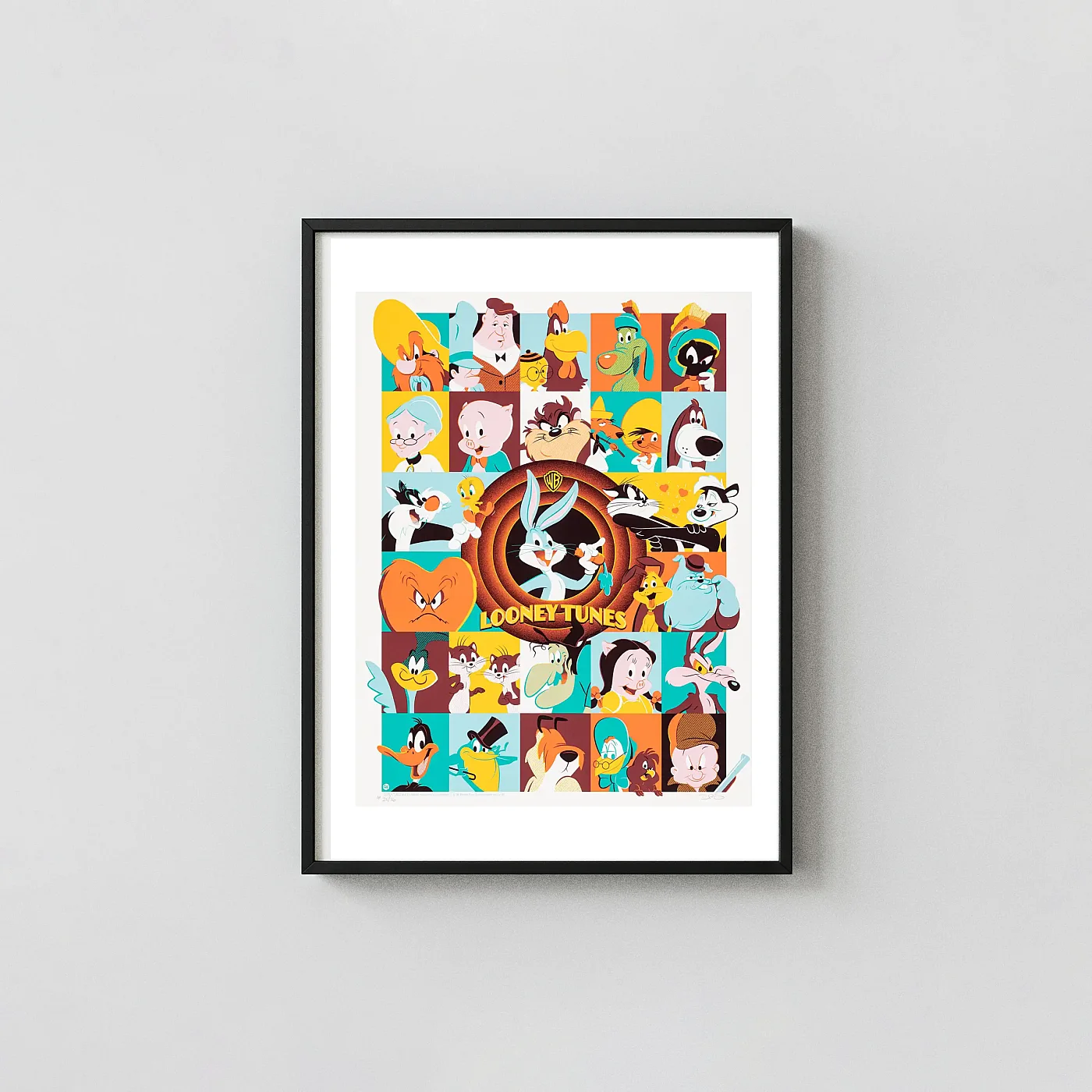 Looney Tunes Character Grid Poster By Dave Perillo | Classic Cartoon Art Print Looney Tunes Character Grid Poster By Dave Perillo | Classic Cartoon Movie Posters Xe2X80X93 Portrait Frame Wall Art Mockup | Merchfuse