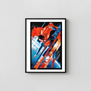Martin Ansin Man of Steel Poster | Epic DC Superhero Movie Posters xe2x80x93 Portrait Frame Wall Art Mockup | MerchFuse