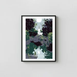 Tomer Hanuka Melancholia Mondo Poster | Lars von Trier Sci-Fi Drama Film Art Movie Posters xe2x80x93 Portrait Frame Wall Art Mockup | MerchFuse