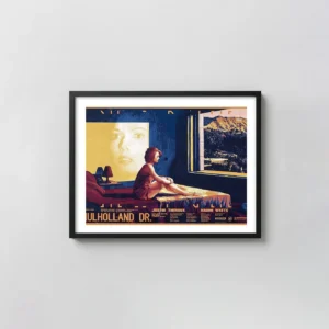 David Lynch's Mulholland Drive Art Poster | Surreal Neo-Noir Naomi Watts Movie Posters xe2x80x93 Landscape Frame Wall Art Mockup | MerchFuse