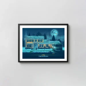 Griswold Family Home Christmas Vacation Art Print | DKNG Bottleneck Gallery Movie Posters xe2x80x93 Landscape Frame Wall Art Mockup | MerchFuse