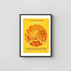Once Upon a Time in Hollywood Psychedelic Movie Poster | Tarantino, DiCaprio & Pitt Animation and Anime Posters xe2x80x93 Portrait Frame Wall Art Mockup | MerchFuse