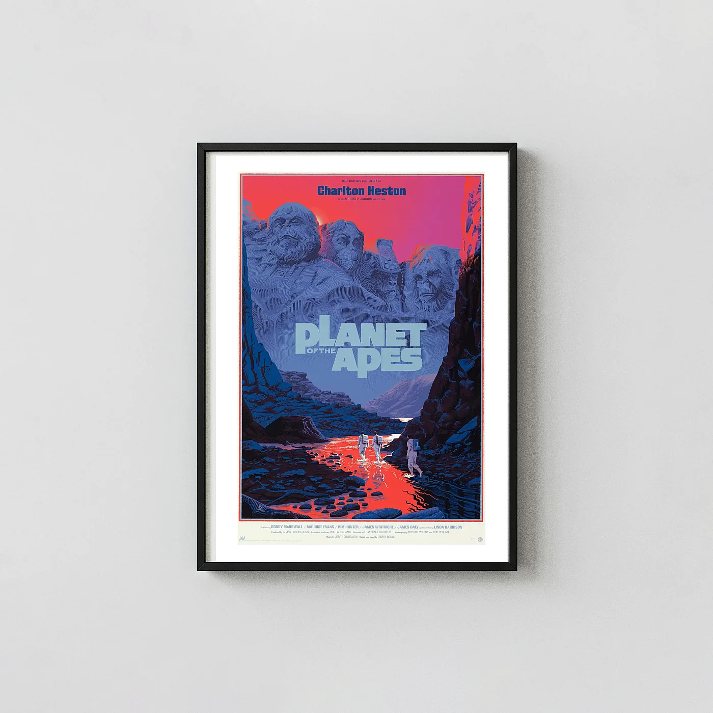 Planet Of The Apes (1968) Mondo Poster - Ape Faces &Amp; Astronauts Art Print Planet Of The Apes (1968) Mondo Poster - Ape Faces &Amp; Astronauts Movie Posters Xe2X80X93 Portrait Frame Wall Art Mockup | Merchfuse