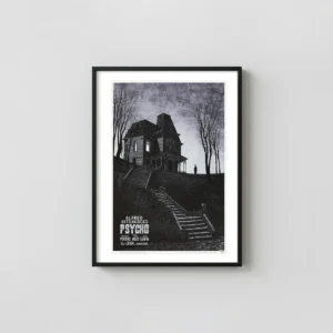 Alfred Hitchcock's Psycho Bates Motel Daniel Danger Mondo Art Horror Movies Posters xe2x80x93 Portrait Frame Wall Art Mockup | MerchFuse