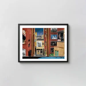 Henry Villegas "Rear Window AP 2" Collage Art Poster - Alfred Hitchcock Films Tribute Movie Posters xe2x80x93 Landscape Frame Wall Art Mockup | MerchFuse