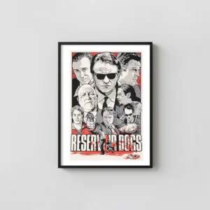 Reservoir Dogs Poster | Joshua Budich Alternative Movie Movie Posters xe2x80x93 Portrait Frame Wall Art Mockup | MerchFuse