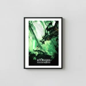 Return of the Jedi (1983) Illustrated Poster | Wall Movie Posters xe2x80x93 Portrait Frame Wall Art Mockup | MerchFuse