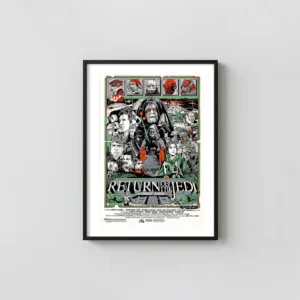 Return of the Jedi (1983) Collage Illustrated Poster | Saga Wall Movie Posters xe2x80x93 Portrait Frame Wall Art Mockup | MerchFuse