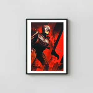 RoboCop Mondo Poster by Kevin Tong (2014) - Sci-Fi Movie Movie Posters xe2x80x93 Portrait Frame Wall Art Mockup | MerchFuse