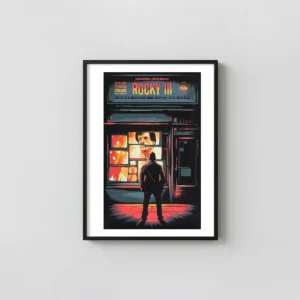 Matt Taylor's Rocky III Mondo Poster | Sylvester Stallone Retrospective Movie Posters xe2x80x93 Portrait Frame Wall Art Mockup | MerchFuse