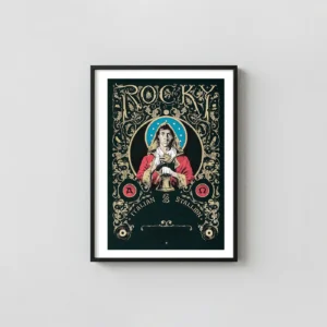 Rocky "Italian Stallion" Art Print | Mondo Poster by Cesar Moreno (2016) Movie Posters xe2x80x93 Portrait Frame Wall Art Mockup | MerchFuse