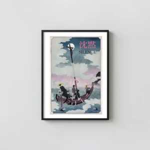 Martin Scorsese's Silence Mondo Poster by Jonathan Burton | Ukiyo-e Style Film Art Movie Posters xe2x80x93 Portrait Frame Wall Art Mockup | MerchFuse