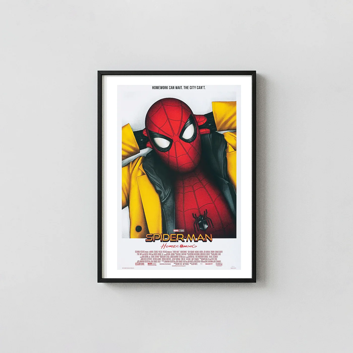 Spider-Man: Homecoming Mondo Poster | Peter Parker Yellow Jacket Mcu Art Print Spider-Man: Homecoming Mondo Poster | Peter Parker Yellow Jacket Mcu Movie Posters Xe2X80X93 Portrait Frame Wall Art Mockup | Merchfuse