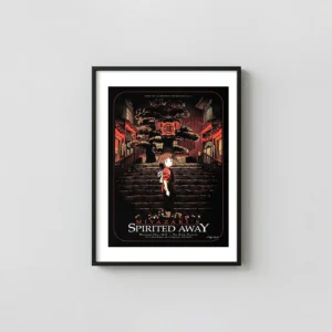 Tracie Ching Spirited Away Art Print Poster | Ghibli Chihiro Bathhouse Screenprint Movie Posters xe2x80x93 Portrait Frame Wall Art Mockup | MerchFuse