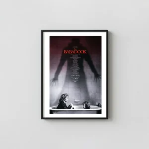 The Babadook Mondo Poster by Greg Ruth | Essential Horror Movie Horror Movies Posters xe2x80x93 Portrait Frame Wall Art Mockup | MerchFuse