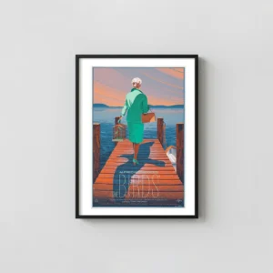 Laurent Durieux Mondo "The Birds" Movie Poster Print (Hitchcock Classic) Movie Posters xe2x80x93 Portrait Frame Wall Art Mockup | MerchFuse