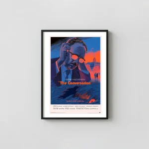 The Conversation Movie Poster by Laurent Durieux & Schuiten | Francis Ford Coppola Film Art Movie Posters xe2x80x93 Portrait Frame Wall Art Mockup | MerchFuse
