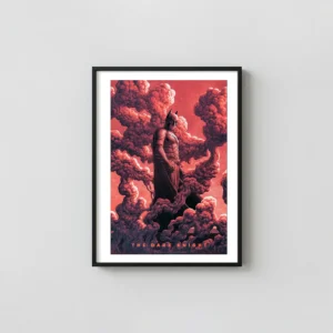 The Dark Knight "Crimson Chaos" Poster | Iconic Batman Alternative Movie Batman Movie Posters xe2x80x93 Portrait Frame Wall Art Mockup | MerchFuse