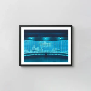 The Dark Knight Mondo Poster by Kevin Tong - Sonar System Blueprint Movie Posters xe2x80x93 Landscape Frame Wall Art Mockup | MerchFuse